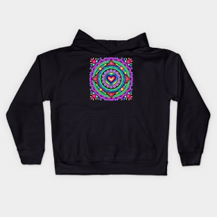 Valentine Heart Mandala Kids Hoodie